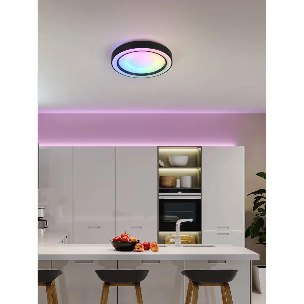 LED-kattovalaisin Trio Arco RGBW 40cm musta