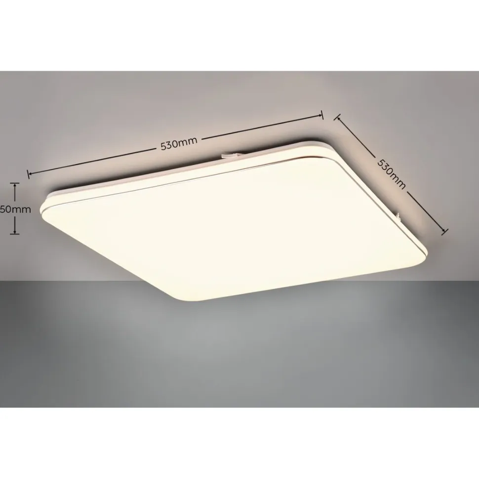 LED-kattovalaisin Trio Blanca, 53x53cm, valkoinen, eri vaihtoehtoja