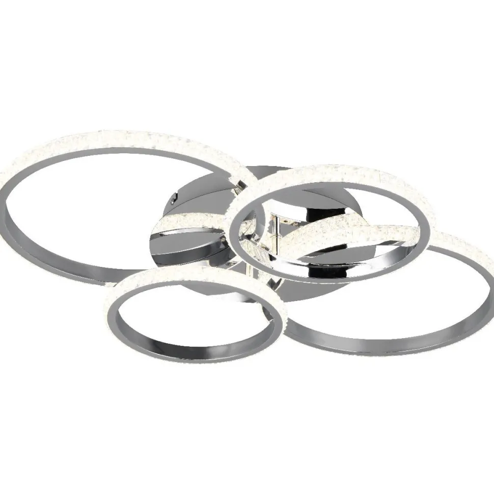 LED-kattovalaisin Trio Cires, kromi/kristalliefekti, 4000K