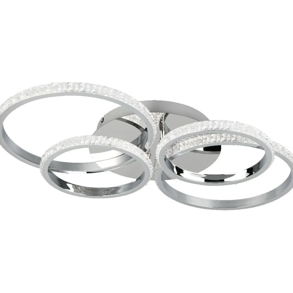 LED-kattovalaisin Trio Cires, kromi/kristalliefekti, 4000K