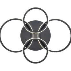 LED-kattovalaisin Trio Cires, mattamusta/kristalliefekti, 4000K