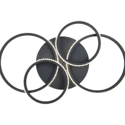LED-kattovalaisin Trio Cires, mattamusta/kristalliefekti, 4000K