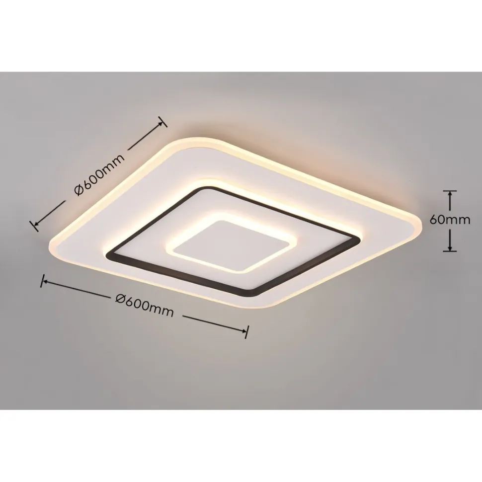 LED-kattovalaisin Trio Jora, 60x60cm, mattavalkoinen