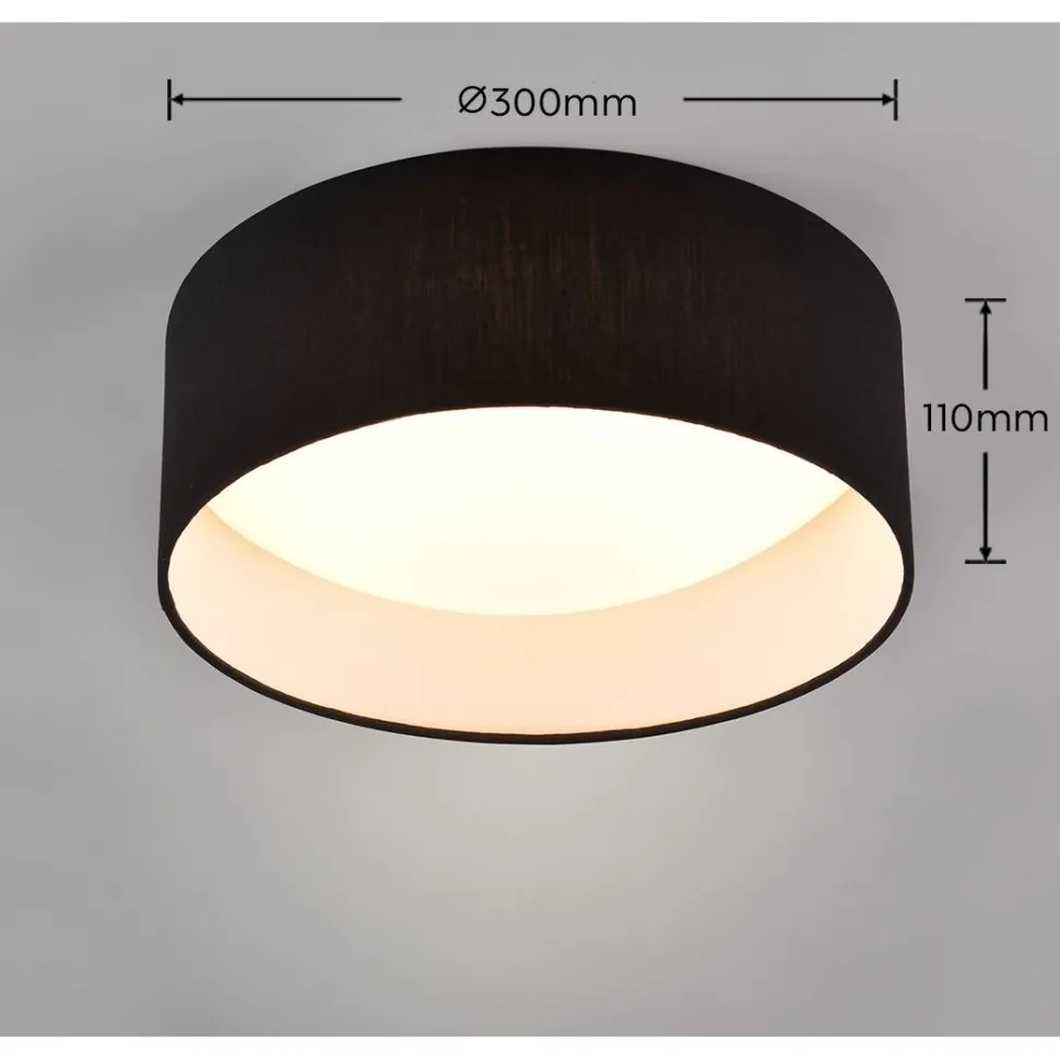 LED-kattovalaisin Trio Locarno, 28cm, harmaanruskea