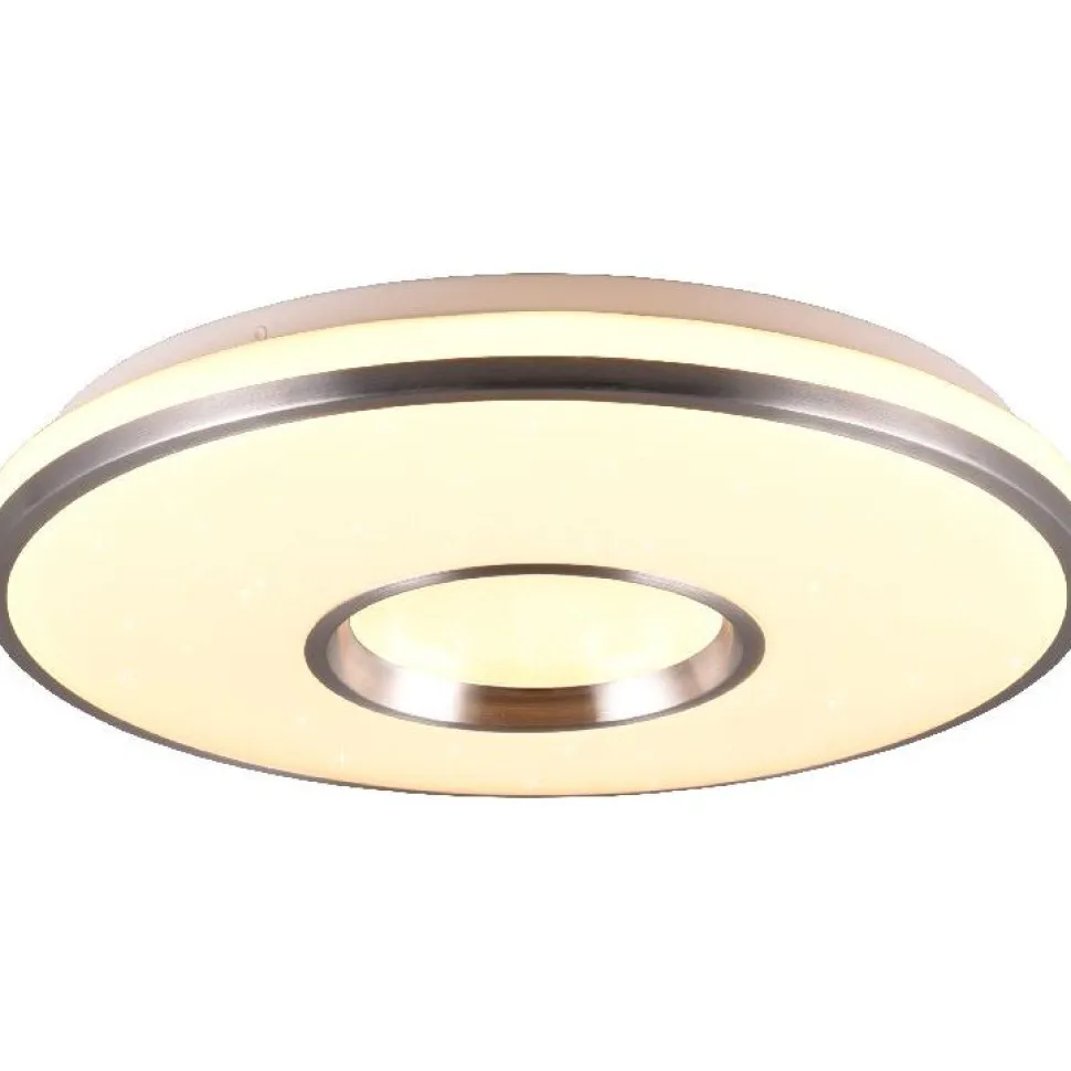 LED-kattovalaisin Trio Realta, 39cm, harjattu alumiini, RGBW
