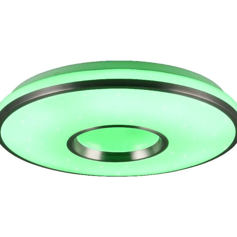 LED-kattovalaisin Trio Realta, 39cm, harjattu alumiini, RGBW