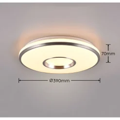 LED-kattovalaisin Trio Realta, 39cm, harjattu alumiini, RGBW