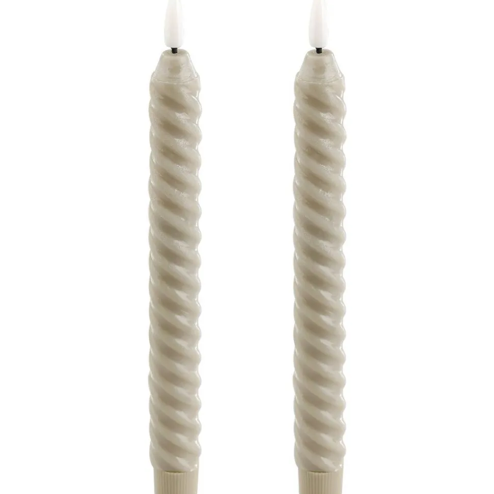 Led-kierrekynttilä Eglo Living Andrafiabe, 15cm, harmaa, 2kpl