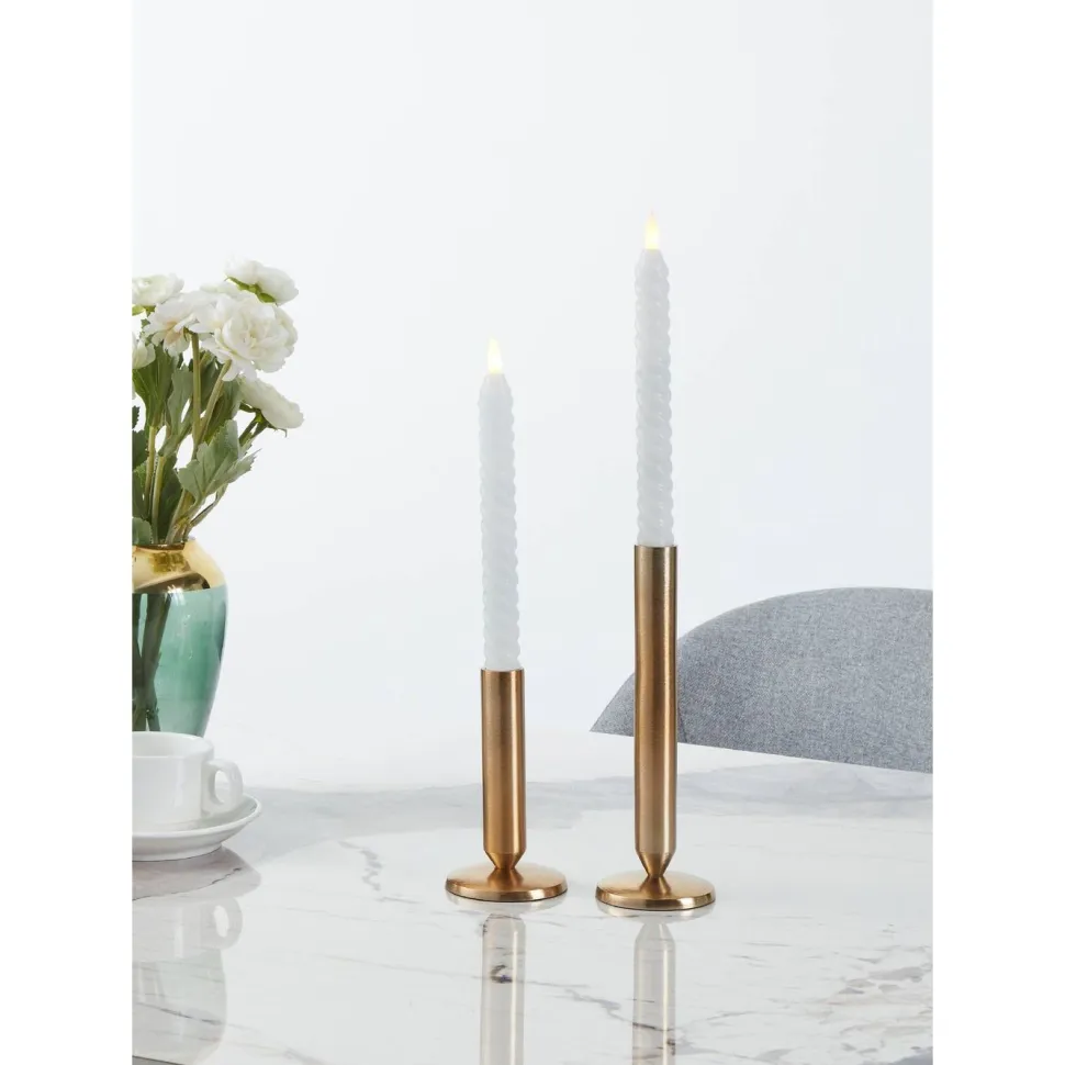 Led-kierrekynttilä Eglo Living Andrafiabe, 15cm, harmaa, 2kpl