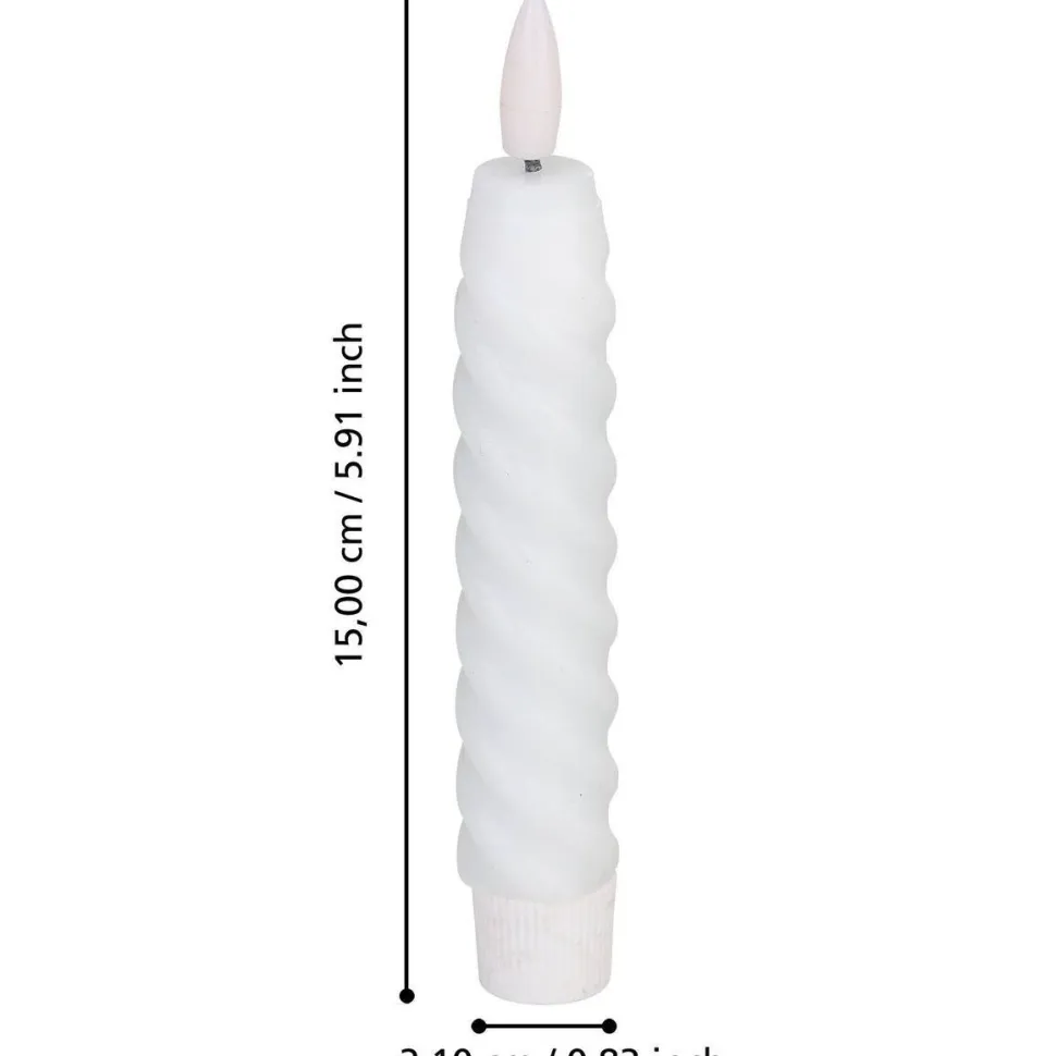 Led-kierrekynttilä Eglo Living Andrafiabe, 15cm, harmaa, 2kpl