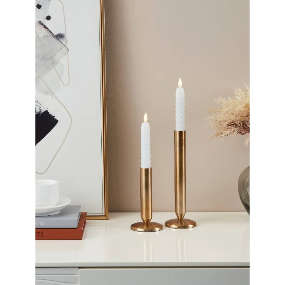 Led-kierrekynttilä Eglo Living Andrafiabe, 15cm, harmaa, 2kpl