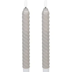 Led-kierrekynttilä Eglo Living Andrafiabe, 15cm, harmaa, 2kpl