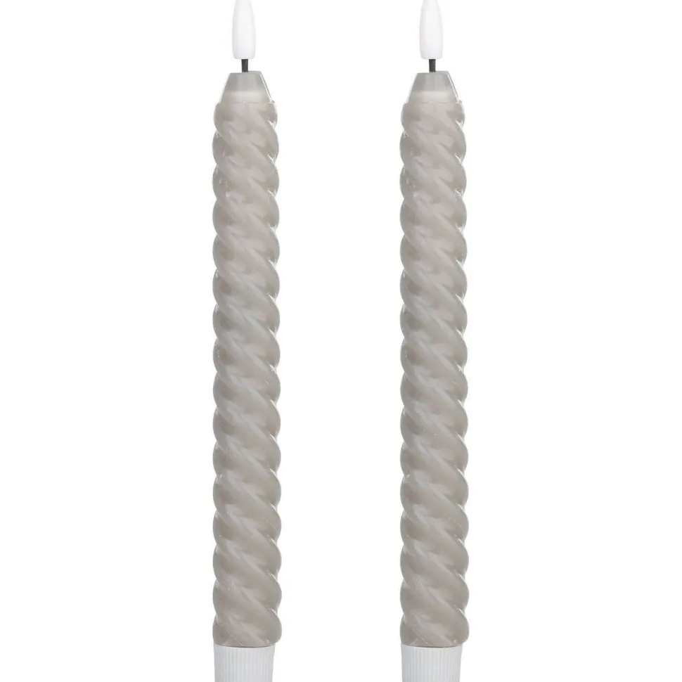 Led-kierrekynttilä Eglo Living Andrafiabe, 15cm, harmaa, 2kpl