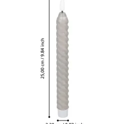 Led-kierrekynttilä Eglo Living Andrafiabe, 15cm, harmaa, 2kpl