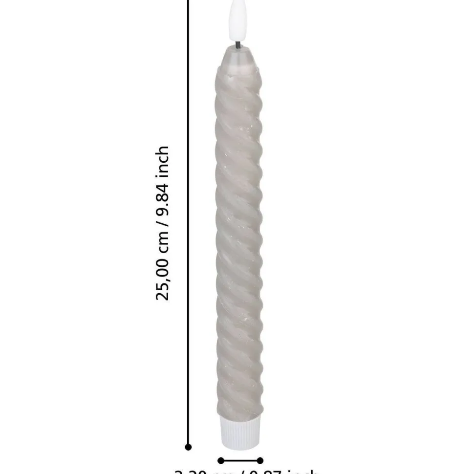 Led-kierrekynttilä Eglo Living Andrafiabe, 15cm, harmaa, 2kpl