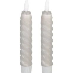 Led-kierrekynttilä Eglo Living Andrafiabe, 15cm, harmaa, 2kpl