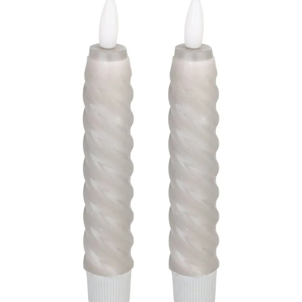 Led-kierrekynttilä Eglo Living Andrafiabe, 15cm, harmaa, 2kpl