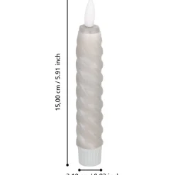 Led-kierrekynttilä Eglo Living Andrafiabe, 15cm, harmaa, 2kpl