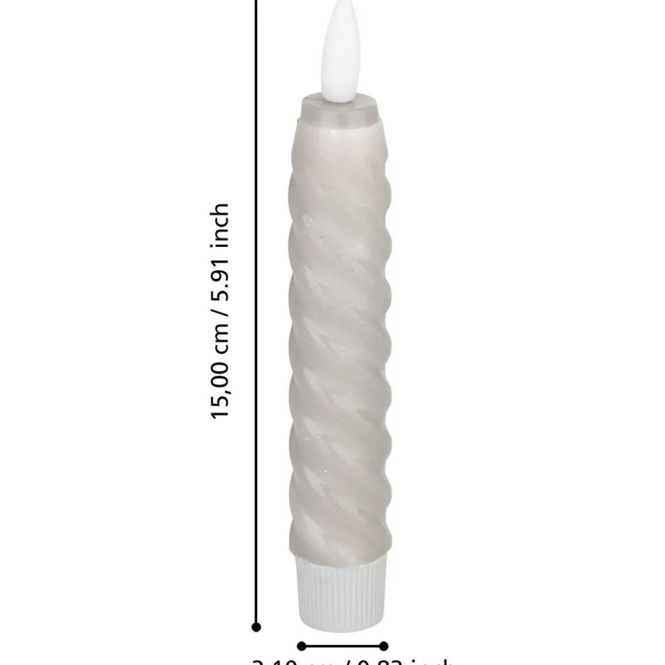 Led-kierrekynttilä Eglo Living Andrafiabe, 15cm, harmaa, 2kpl