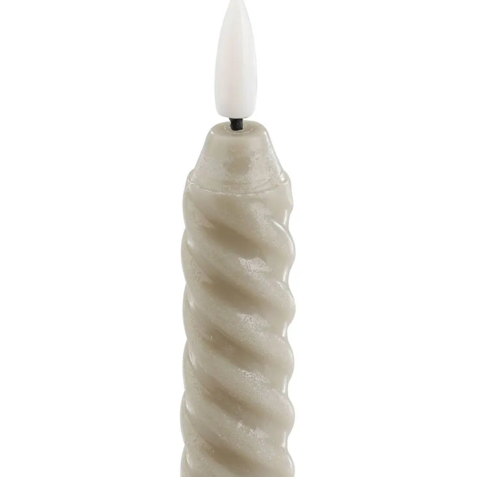 Led-kierrekynttilä Eglo Living Andrafiabe, 15cm, harmaa, 2kpl