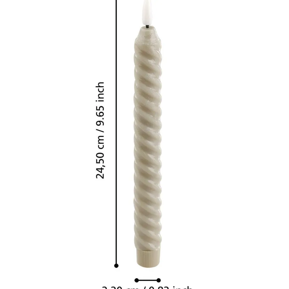 Led-kierrekynttilä Eglo Living Andrafiabe, 15cm, harmaa, 2kpl