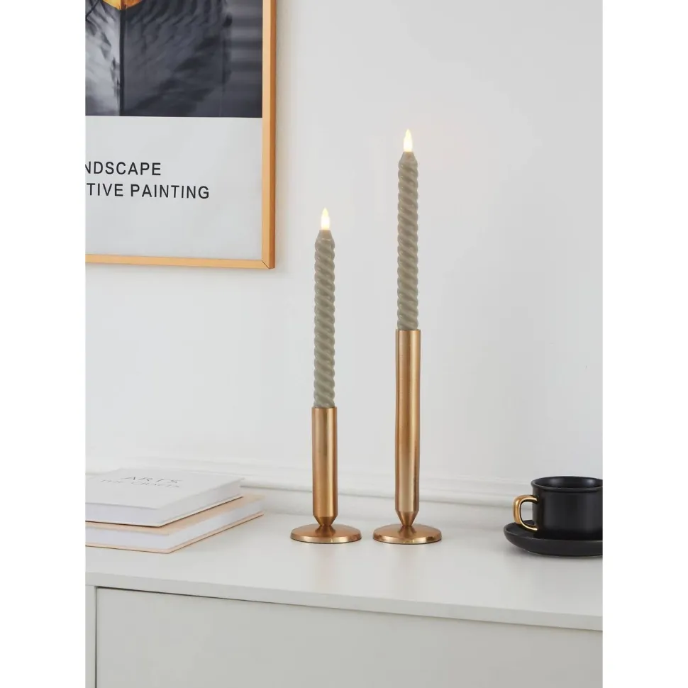 Led-kierrekynttilä Eglo Living Andrafiabe, 15cm, harmaa, 2kpl