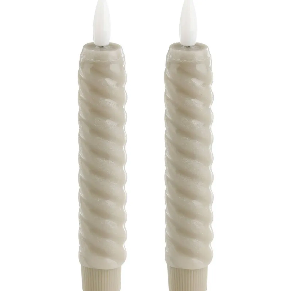 Led-kierrekynttilä Eglo Living Andrafiabe, 15cm, harmaa, 2kpl