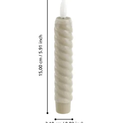 Led-kierrekynttilä Eglo Living Andrafiabe, 15cm, harmaa, 2kpl