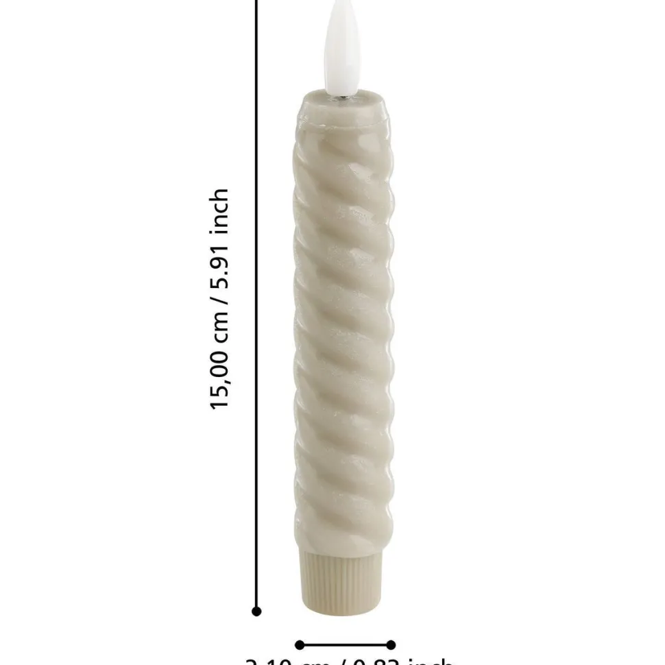 Led-kierrekynttilä Eglo Living Andrafiabe, 15cm, harmaa, 2kpl