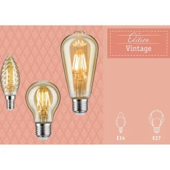 LED-kierrekynttilälamppu Paulmann Vintage Edition Candle, E14, 450lm, 4.7W, 2700K, himmennettävä, kirkas