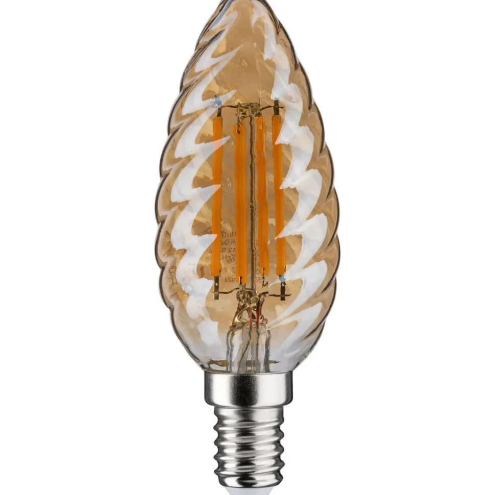 LED-kierrekynttilälamppu Paulmann Vintage Edition Candle, E14, 430lm, 4.7W, 2500K, himmennettävä, kulta
