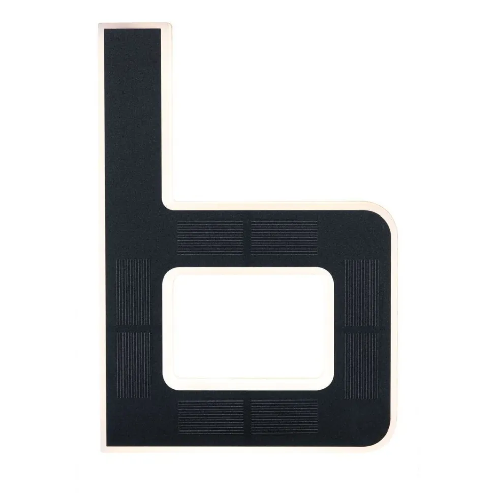 LED-kirjainvalaisin aurinkokennolla Paulmann Letter B, IP44, 3000K, musta
