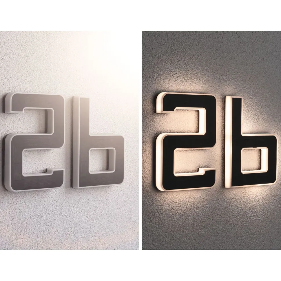 LED-kirjainvalaisin aurinkokennolla Paulmann Letter B, IP44, 3000K, musta