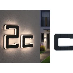 LED-kirjainvalaisin aurinkokennolla Paulmann Letter B, IP44, 3000K, musta
