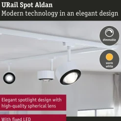 LED-kiskospotti Paulmann URail Aldan 470lm 8W 4000K himmennettävä valkoinen