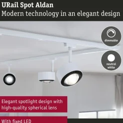 LED-kiskospotti Paulmann URail Aldan 470lm 8W 4000K himmennettävä valkoinen