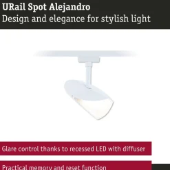 LED-kiskospotti Paulmann URail Alejandro 800lm 10W 3000K 3-Step-Dim himmennettävä valkoinen