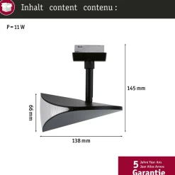 LED-kiskospotti Paulmann URail Alejandro 800lm 10W 3000K 3-Step-Dim himmennettävä valkoinen