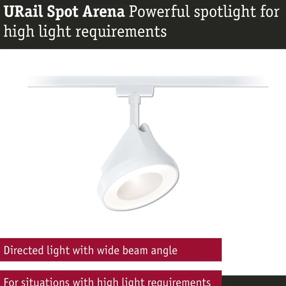 LED-kiskospotti Paulmann URail Arena 900lm 15.1W 4000K himmennettävä valkoinen