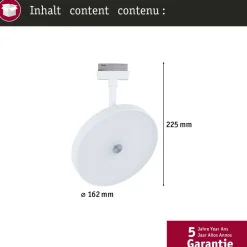 LED-kiskospotti Paulmann URail Hildor 850lm 15W 4000K 3-Step-Dim himmennettävä valkoinen