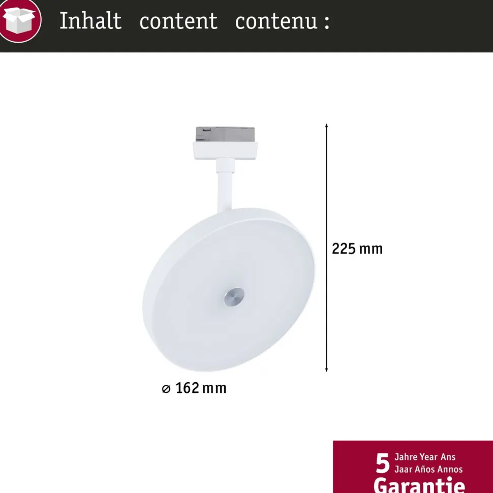 LED-kiskospotti Paulmann URail Hildor 850lm 15W 4000K 3-Step-Dim himmennettävä valkoinen