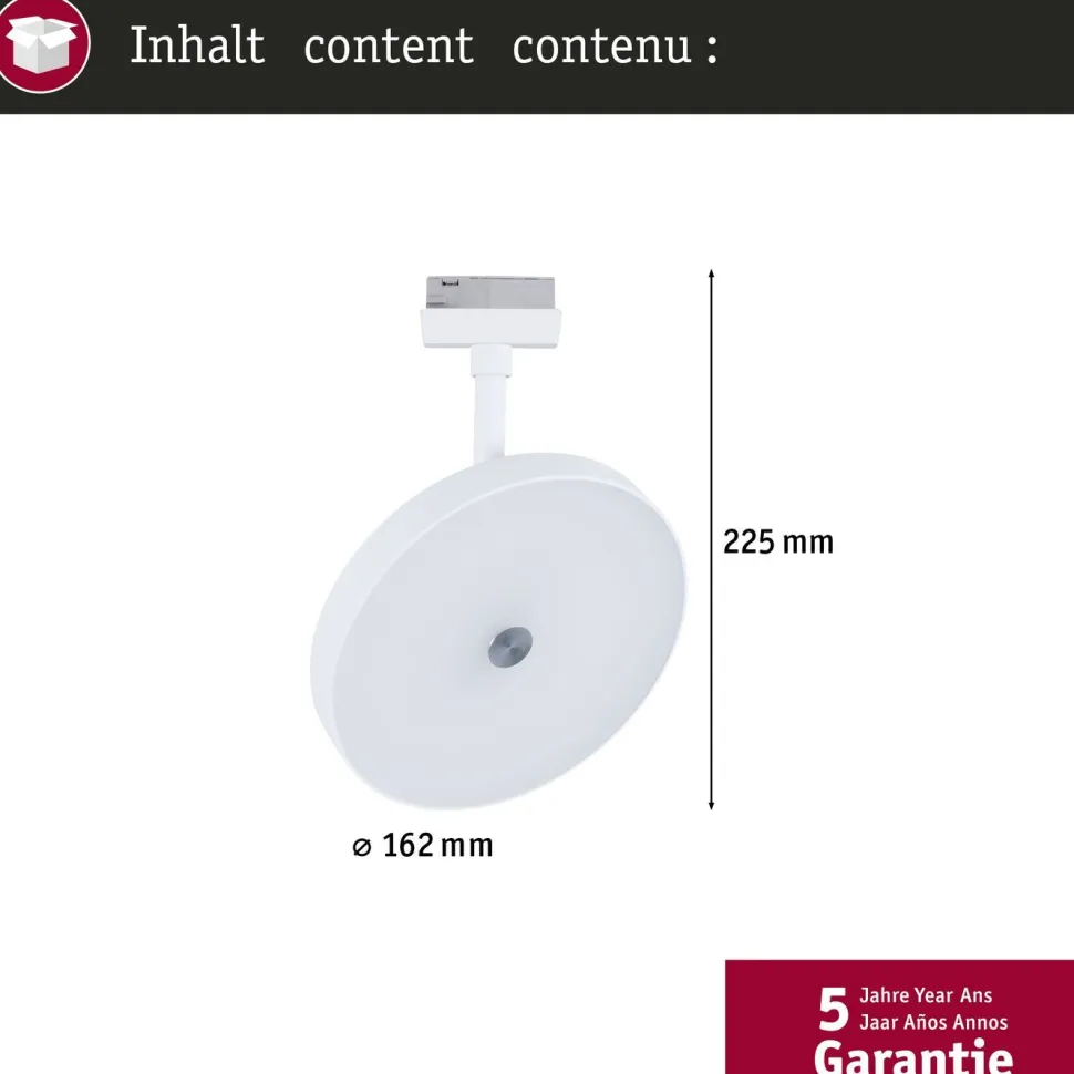 LED-kiskospotti Paulmann URail Hildor 850lm 15W 4000K 3-Step-Dim himmennettävä valkoinen