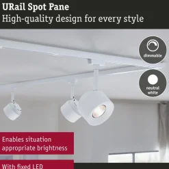 LED-kiskospotti Paulmann URail Pane 650lm 7.4W 3000K himmennettävä valkoinen