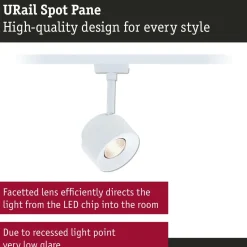 LED-kiskospotti Paulmann URail Pane 650lm 7.4W 3000K himmennettävä valkoinen