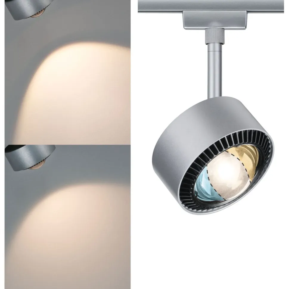 LED-kiskospotti Paulmann URail Smart Home Zigbee 3.0 Aldan 500lm 8W mattakromi