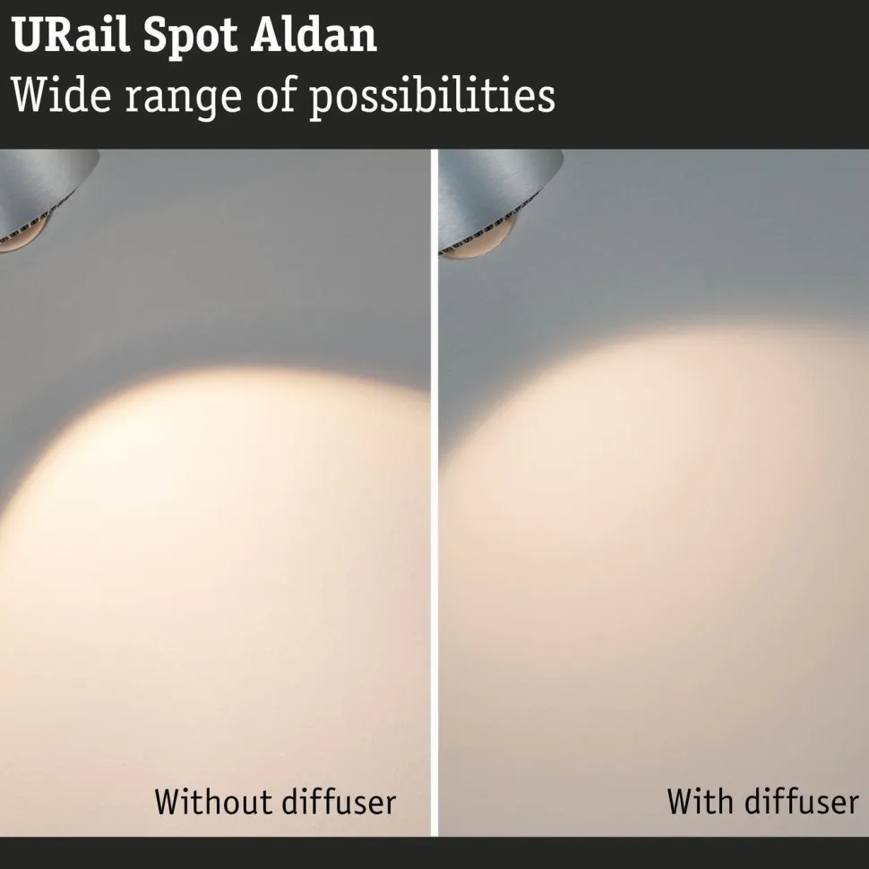 LED-kiskospotti Paulmann URail Smart Home Zigbee 3.0 Aldan 500lm 8W mattakromi
