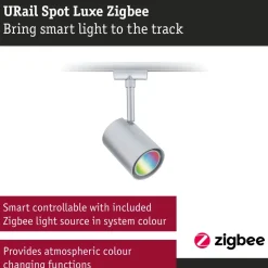 LED-kiskospotti Paulmann URail Smart Home Zigbee 3.0 Luxe GU10 350lm 4.8W RGBW+ himmennettävä mattamusta