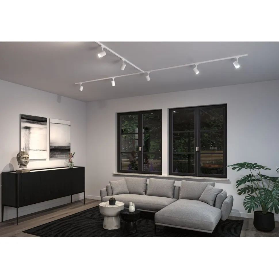 LED-kiskospotti Paulmann URail Smart Home Zigbee 3.0 Luxe GU10 350lm 4.8W RGBW+ himmennettävä mattamusta