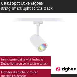 LED-kiskospotti Paulmann URail Smart Home Zigbee 3.0 Luxe GU10 350lm 4.8W RGBW+ himmennettävä mattamusta