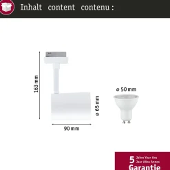 LED-kiskospotti Paulmann URail Smart Home Zigbee 3.0 Luxe GU10 350lm 4.8W RGBW+ himmennettävä mattamusta